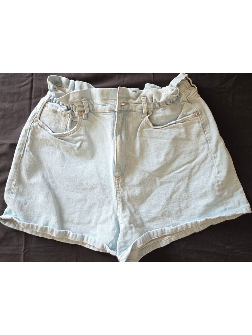 LOFT Light Wash Denim Shorts with Elastic Waistband Casual Summer Style